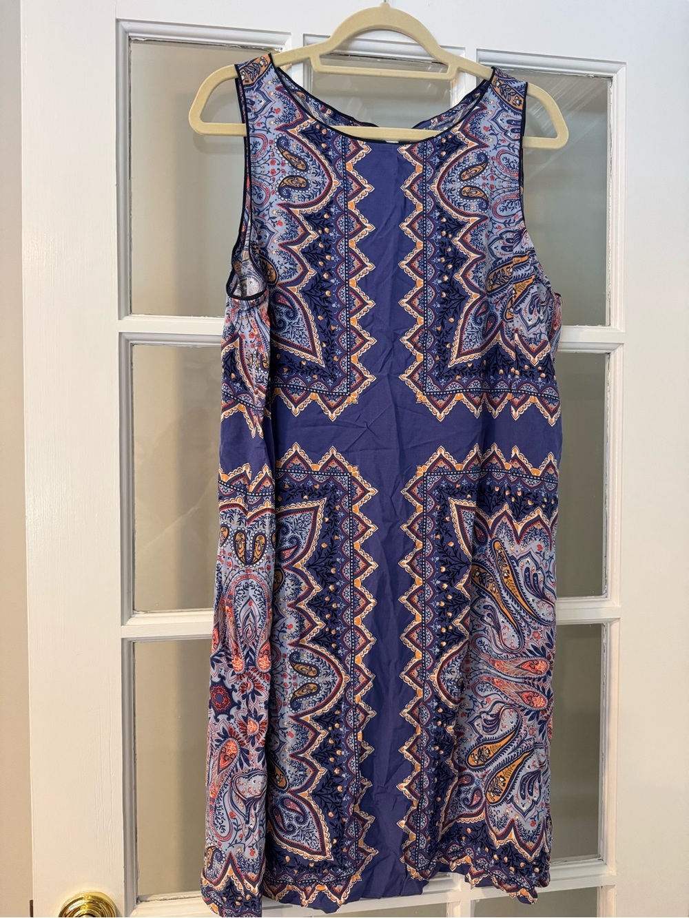 J.Jill Sleeveless Paisley Shift Dress - Blue